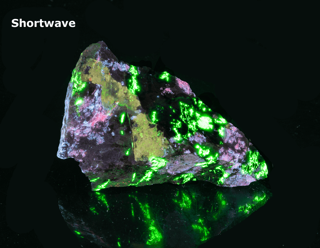 rare margarosanite fluorescent willemite prehnite from franklin mine new jersey