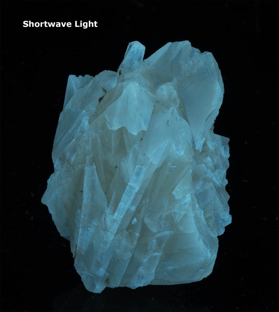 Fluorescent Aragonite Specimen with Phosphorescence