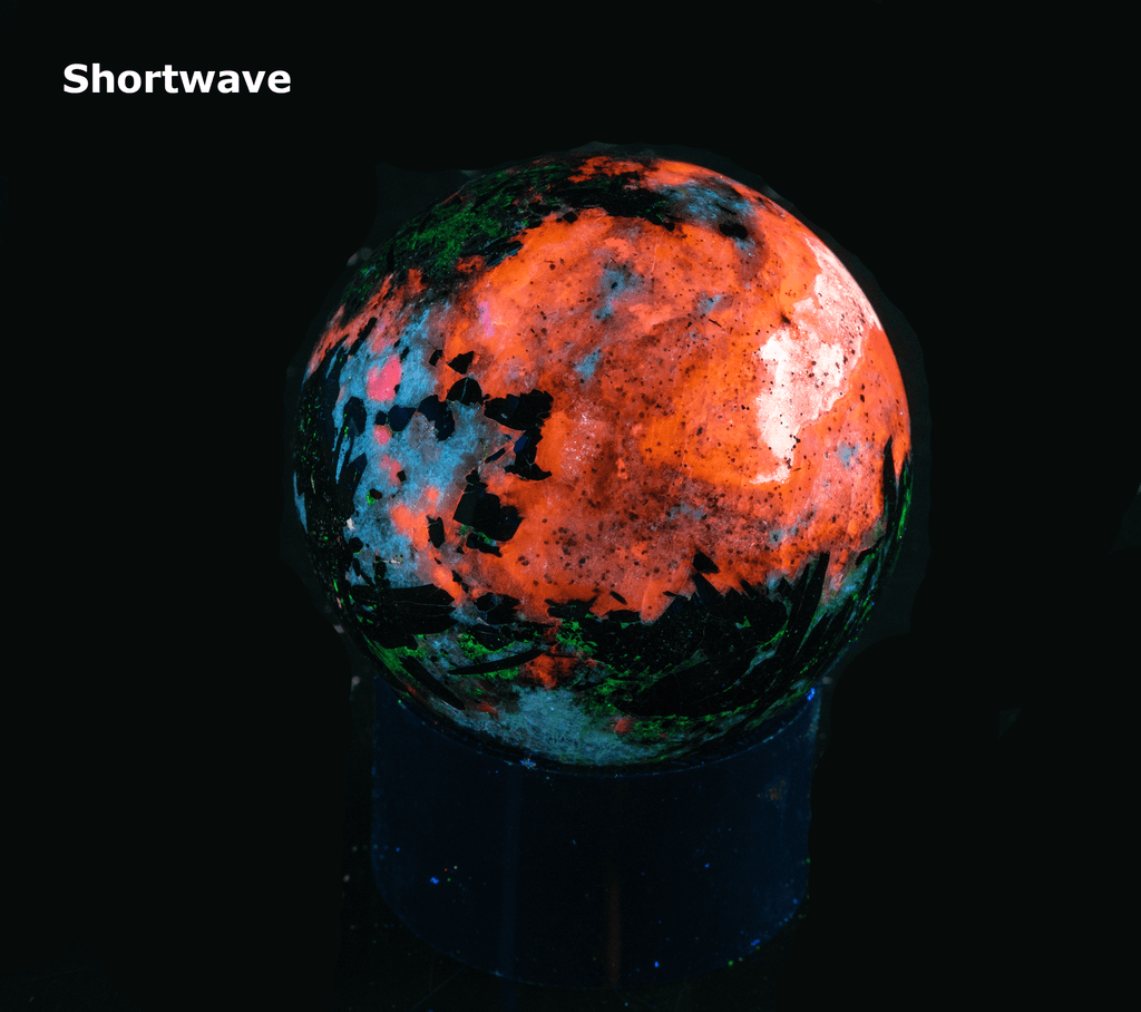 Fluorescent Sodalite Hackmanite Sphere from Greenland with Tenebrescence