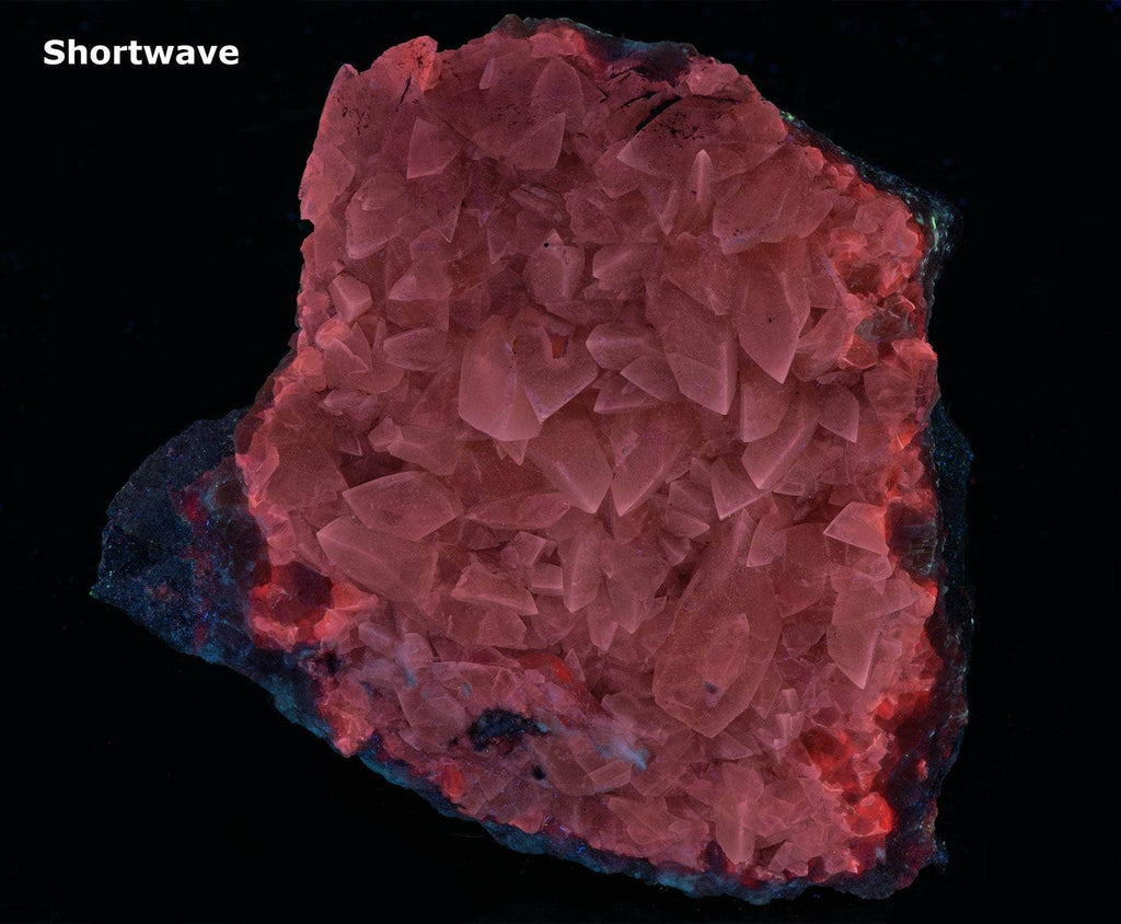 Honey calcite crystals that are nicely fluorescent under all wavelengths