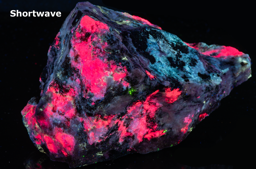 gem tugtupite and polylithionite mineral specimen from greenland