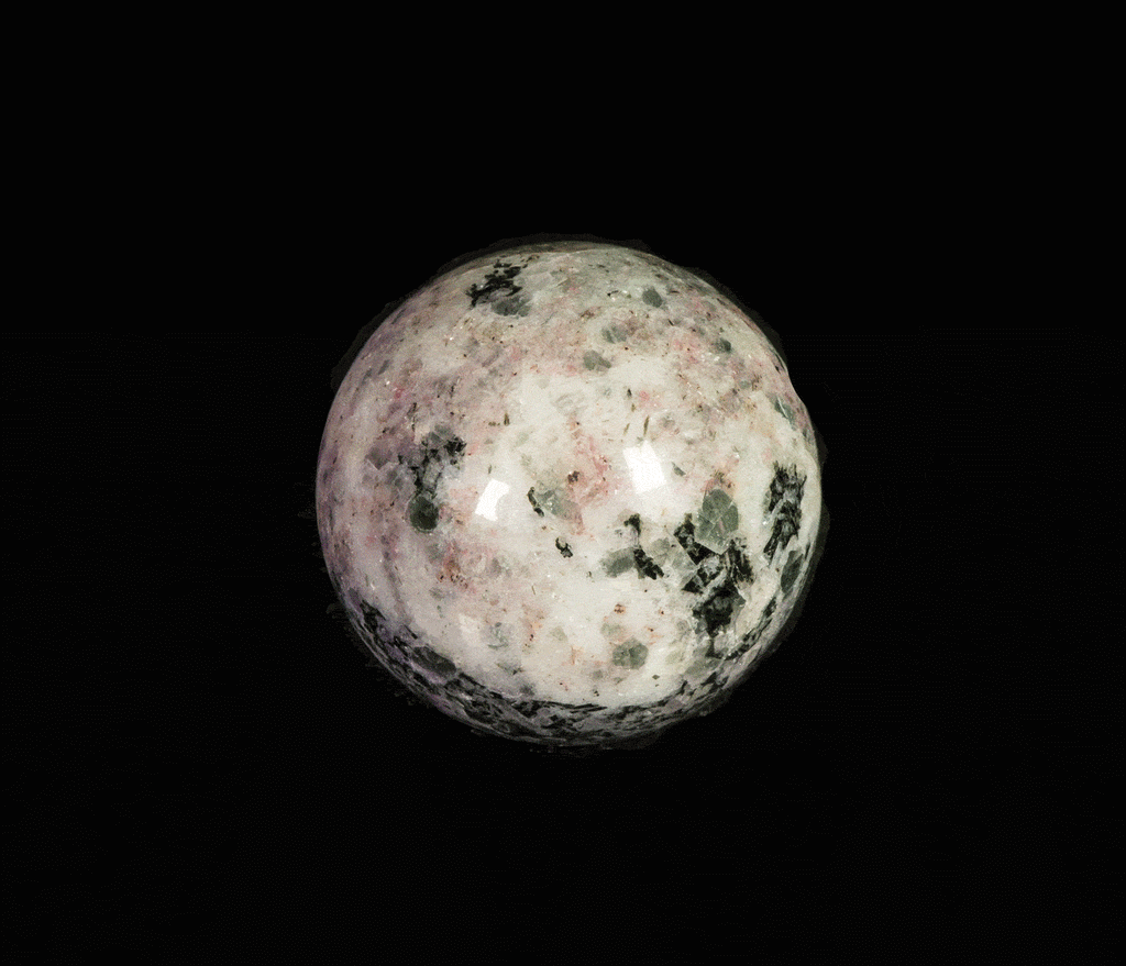 Fluorescent Sodalite Hackmanite Sphere from Greenland with Tenebrescence