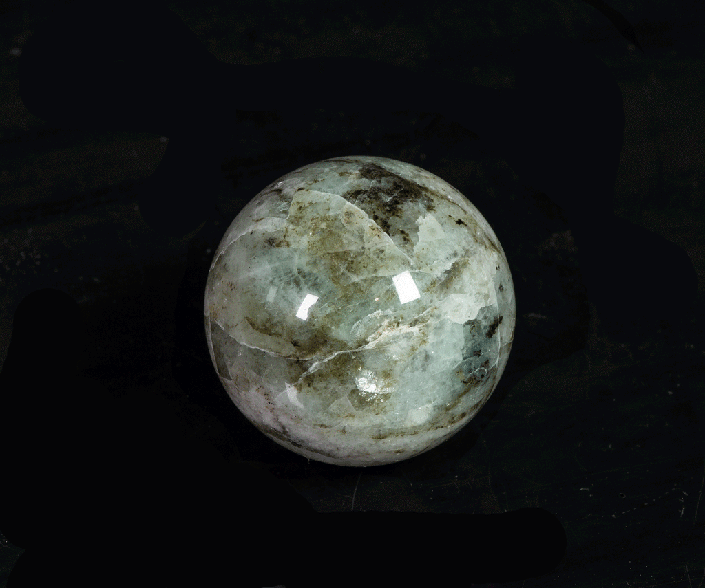 Fluorescent Sodalite Hackmanite Sphere from Greenland with Tenebrescence