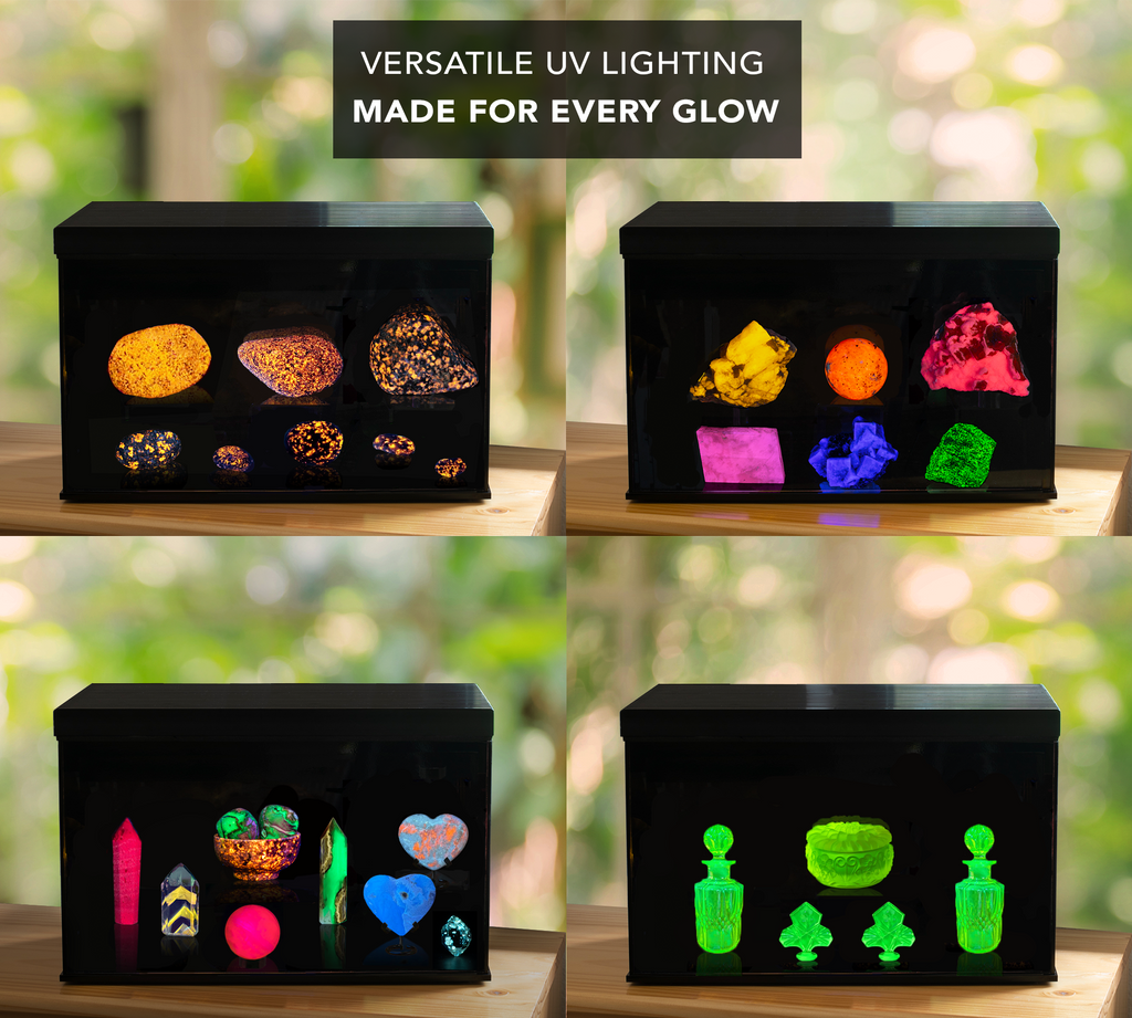 uv mineral display case