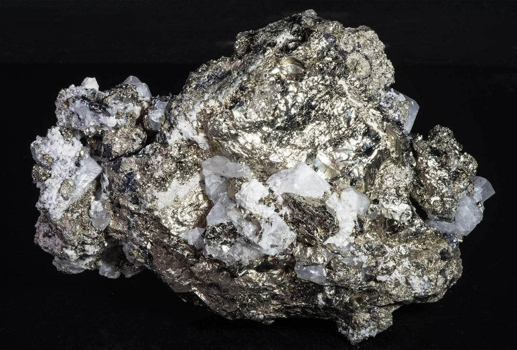 apatite and calcite on pyrite from peru
