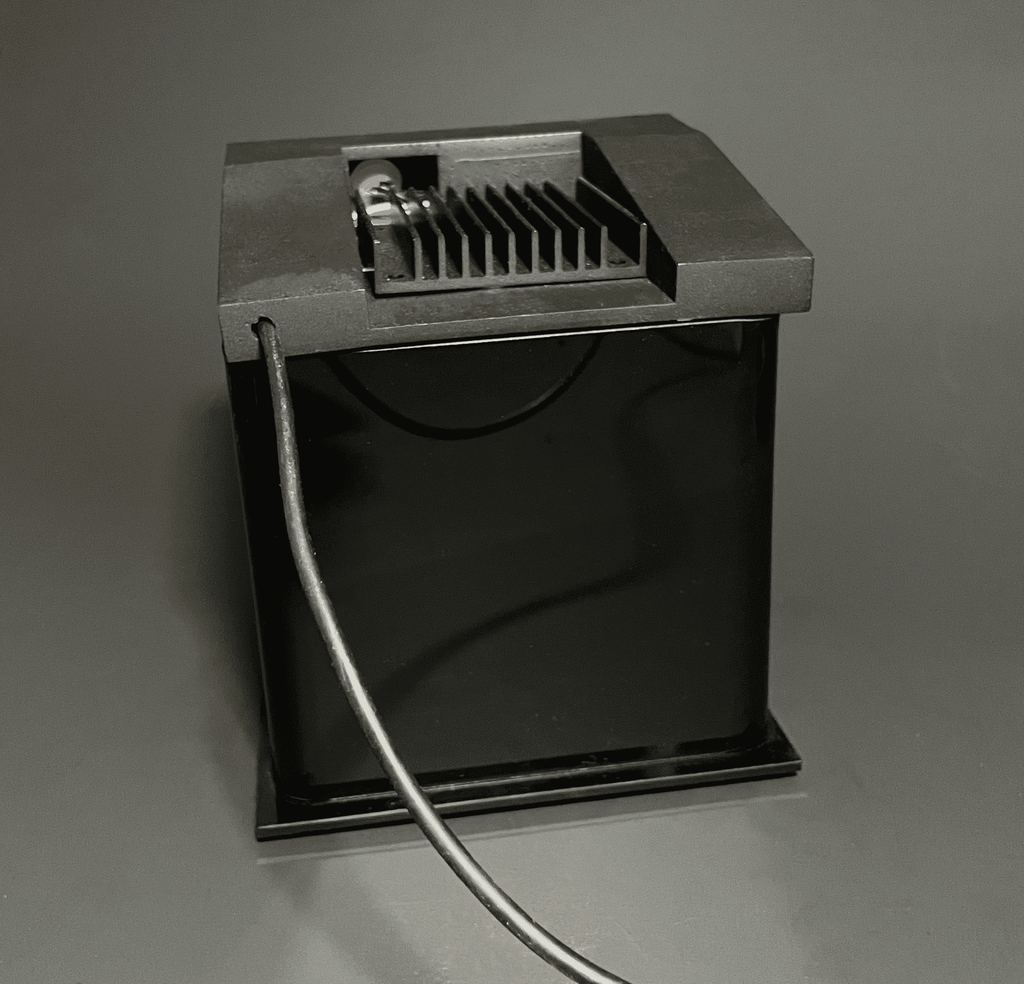 A fluorescent mineral display case