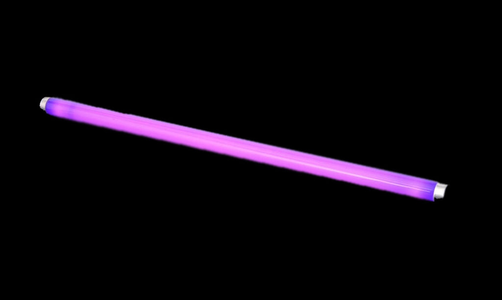 A blacklight UV lightbulb