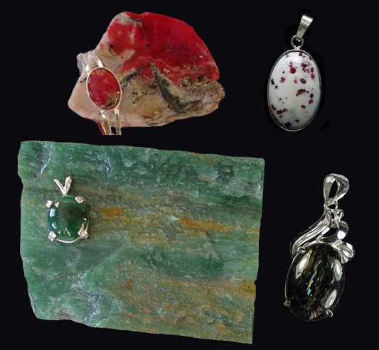 Greenland gemstones including nuummite, greenlandite