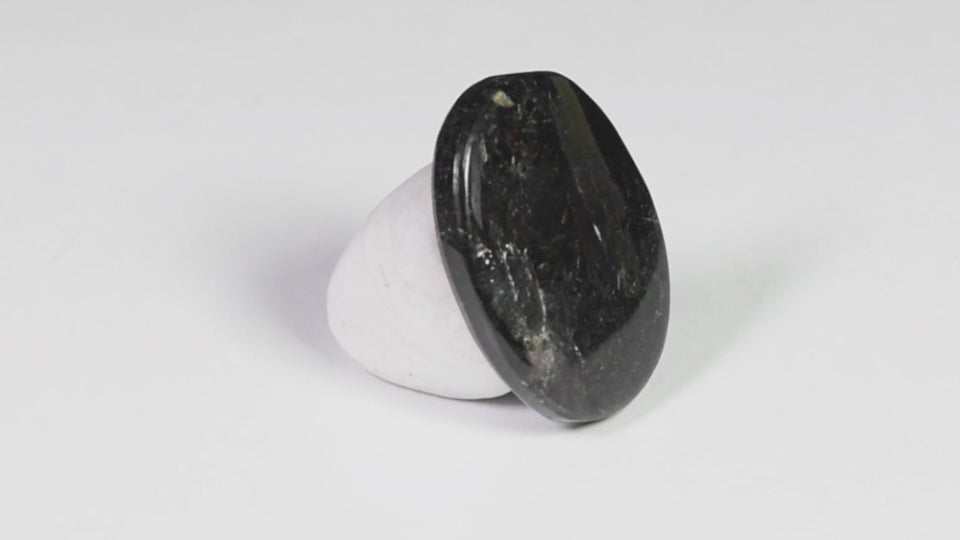 A black iridescent stone called nuummite