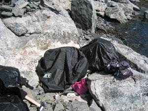 Examining UV minerals under tents