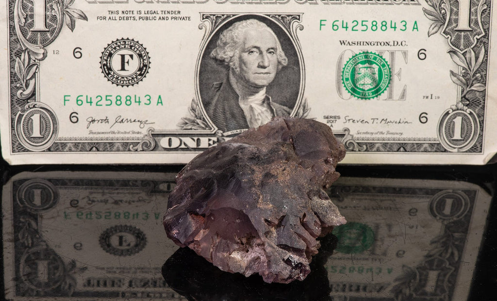 Deep purple etched amethyst crystal from Roosevelt Dam, Arizona. 