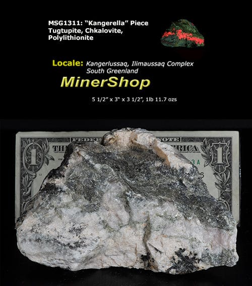 Gemmy tugtupite with polylithionite specimen