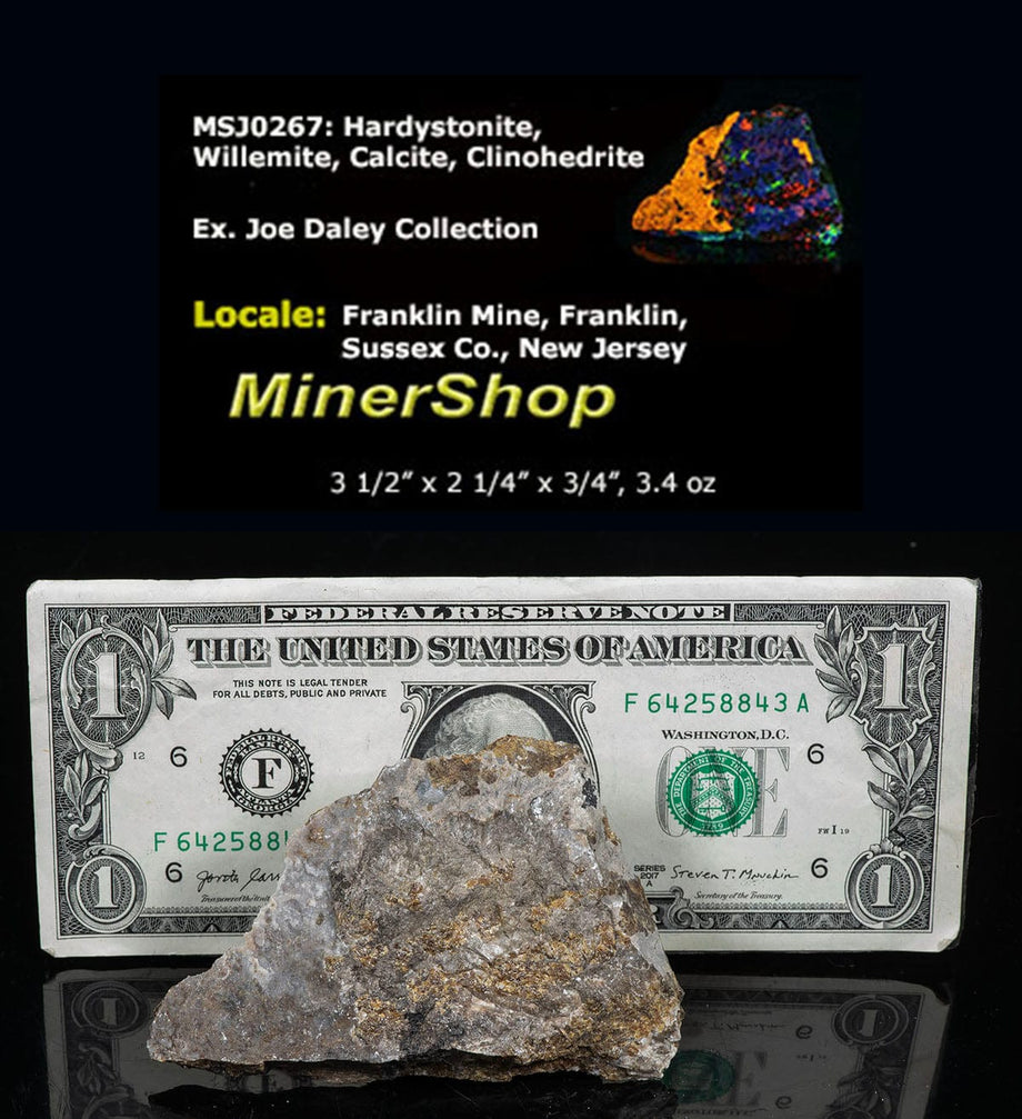 Hardystonite, Willemite, Calcite, Clinohedrite from Franklin Mine