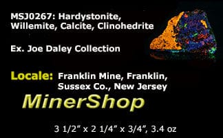 Hardystonite, Willemite, Calcite, Clinohedrite - Franklin, New Jersey