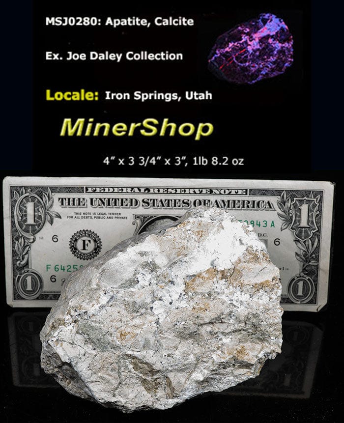 Bright apatite and calcite specimen from Iron Springs, Utah