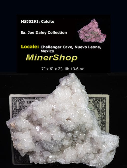 Crystalized calcite clusters on matrix from Challenger Cave, Mexico