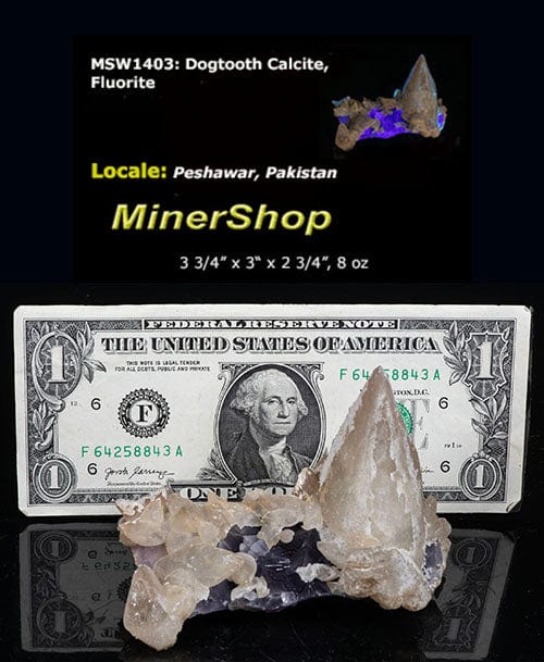 Dogtooth Calcite, Fluorite from Pakistan