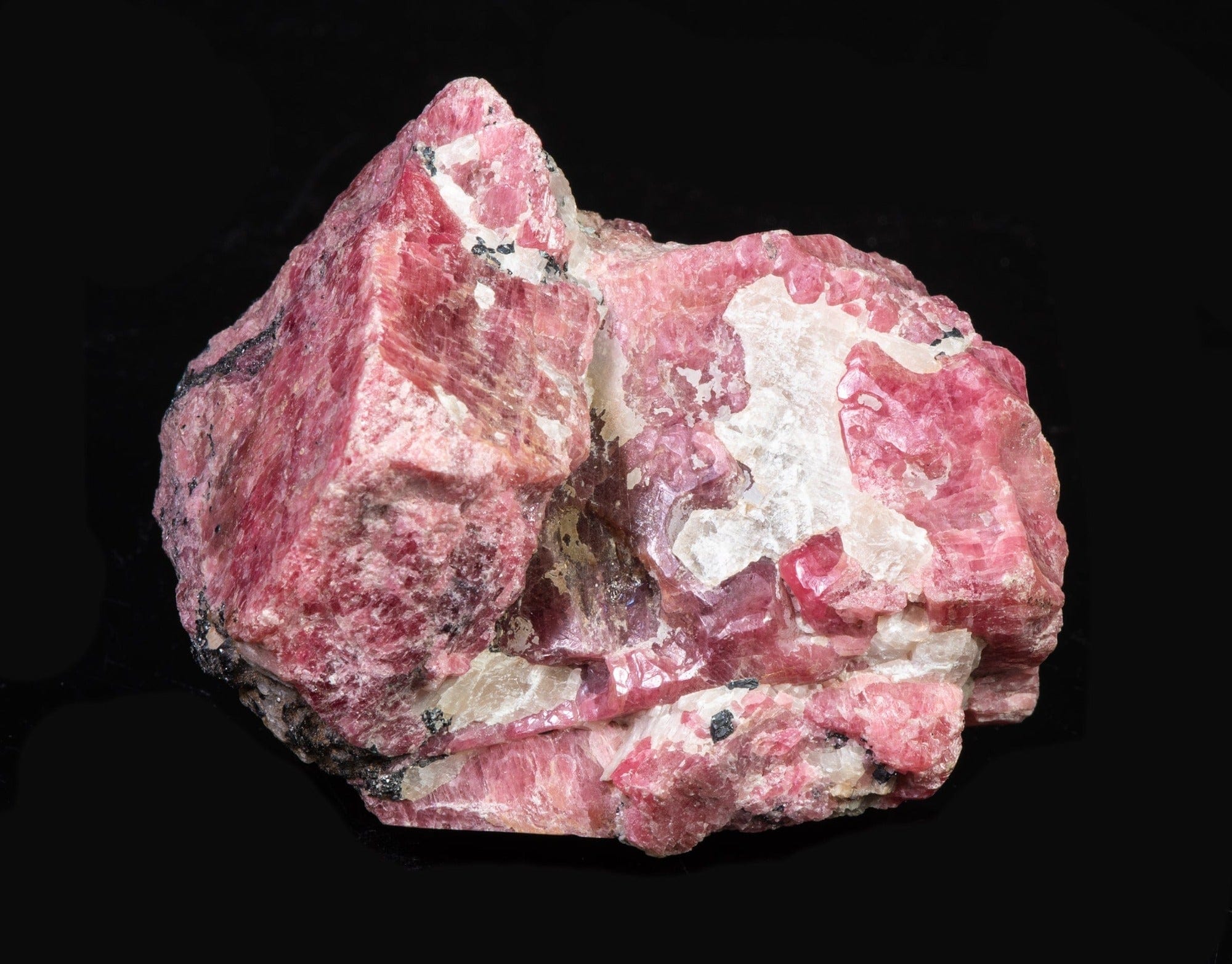 A Pink Rhodonite Crystal with Fluorescing Calcite from Franklin Mine ...